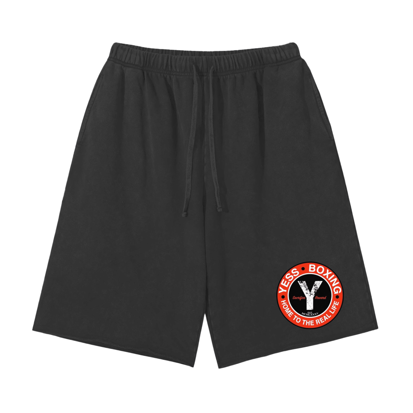 YESS Snow Washed Raw Hem Shorts