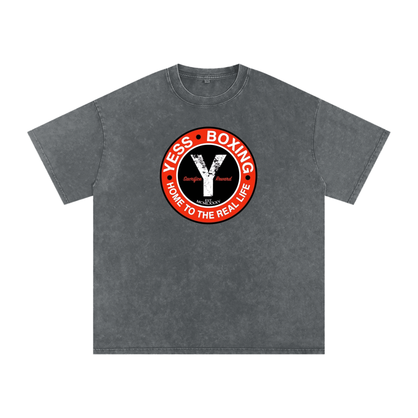 YESS Boxing Snow Washed Oversized T-Shirt