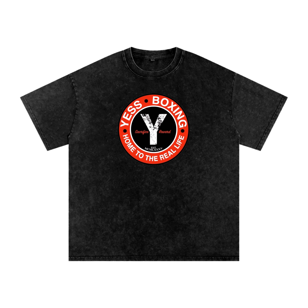 YESS Boxing Snow Washed Oversized T-Shirt
