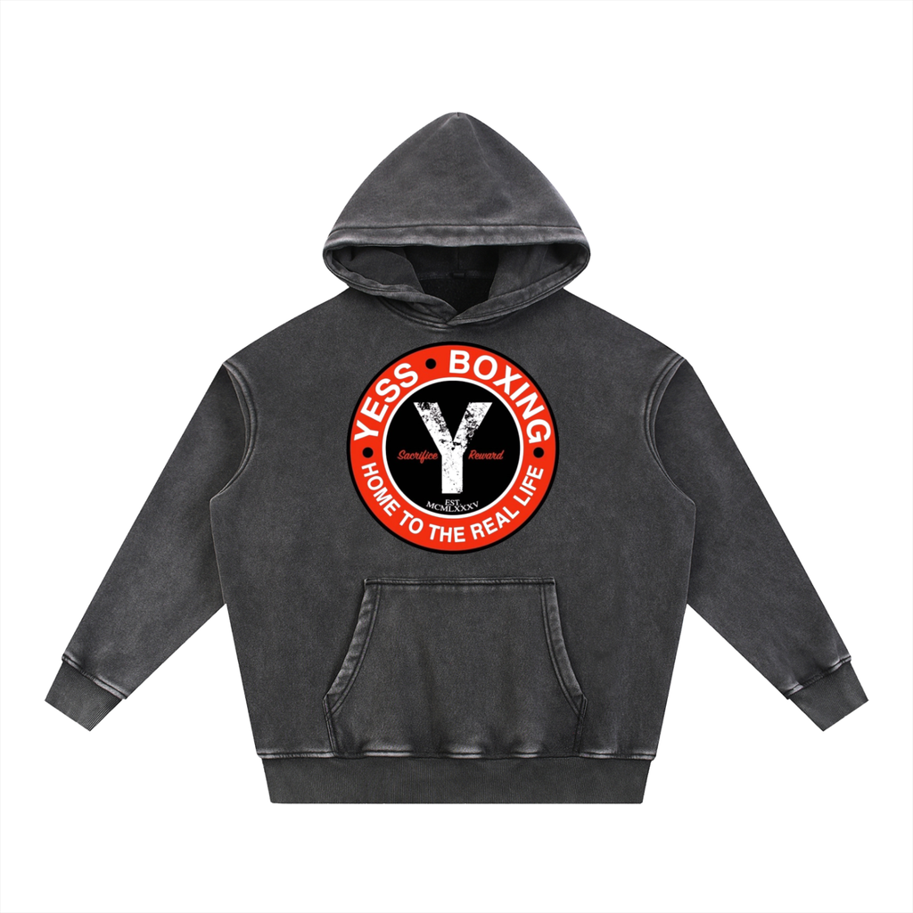 YESS Boxing Snow Wash Oversize Hoodie