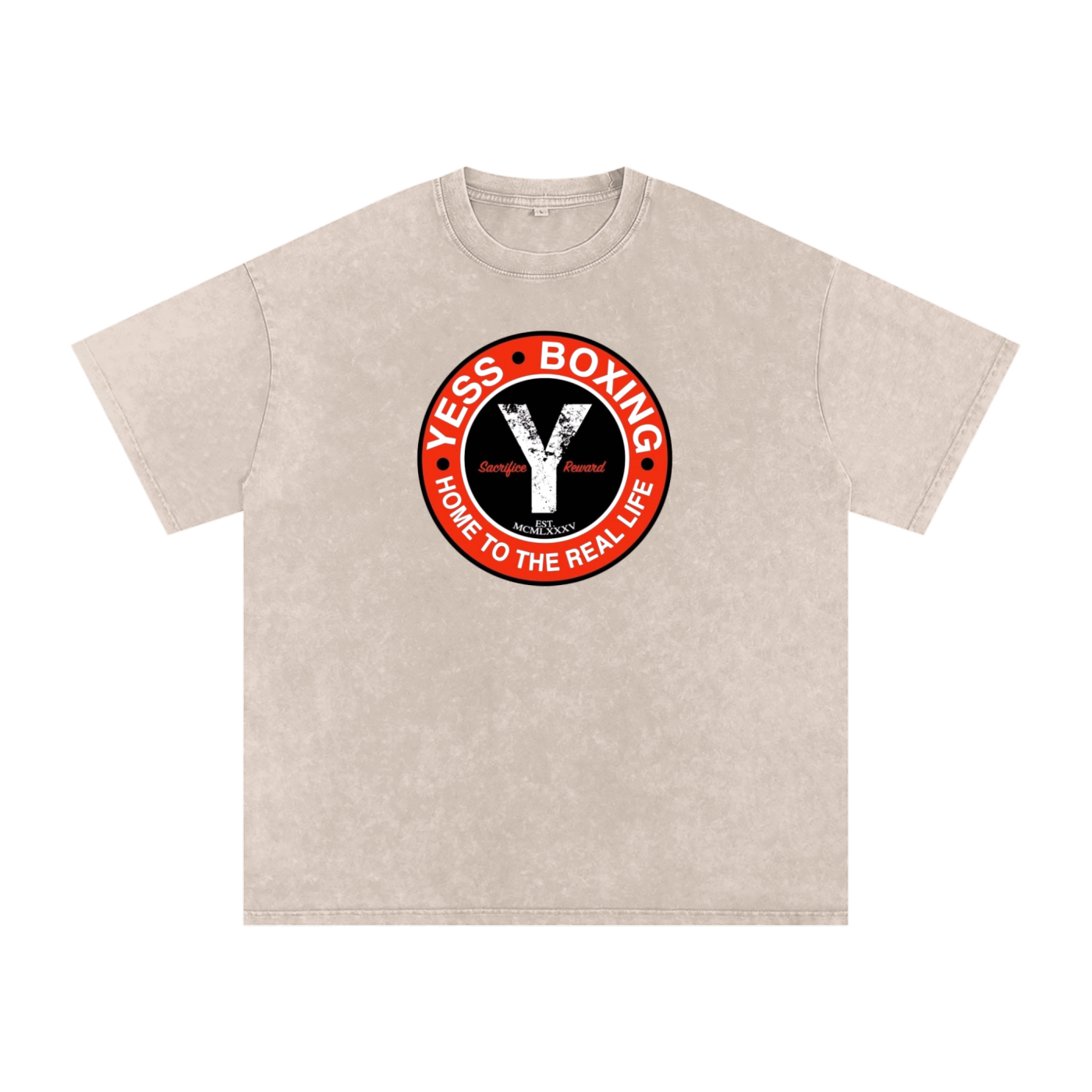 YESS Boxing Snow Washed Oversized T-Shirt