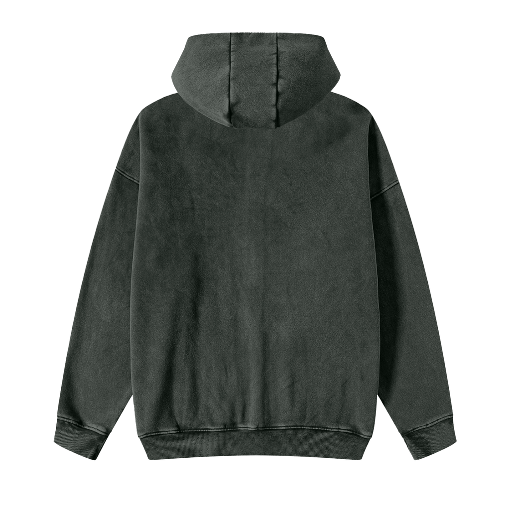 YESS Boxing Snow Washed Zip-Through Fleece Hoodie